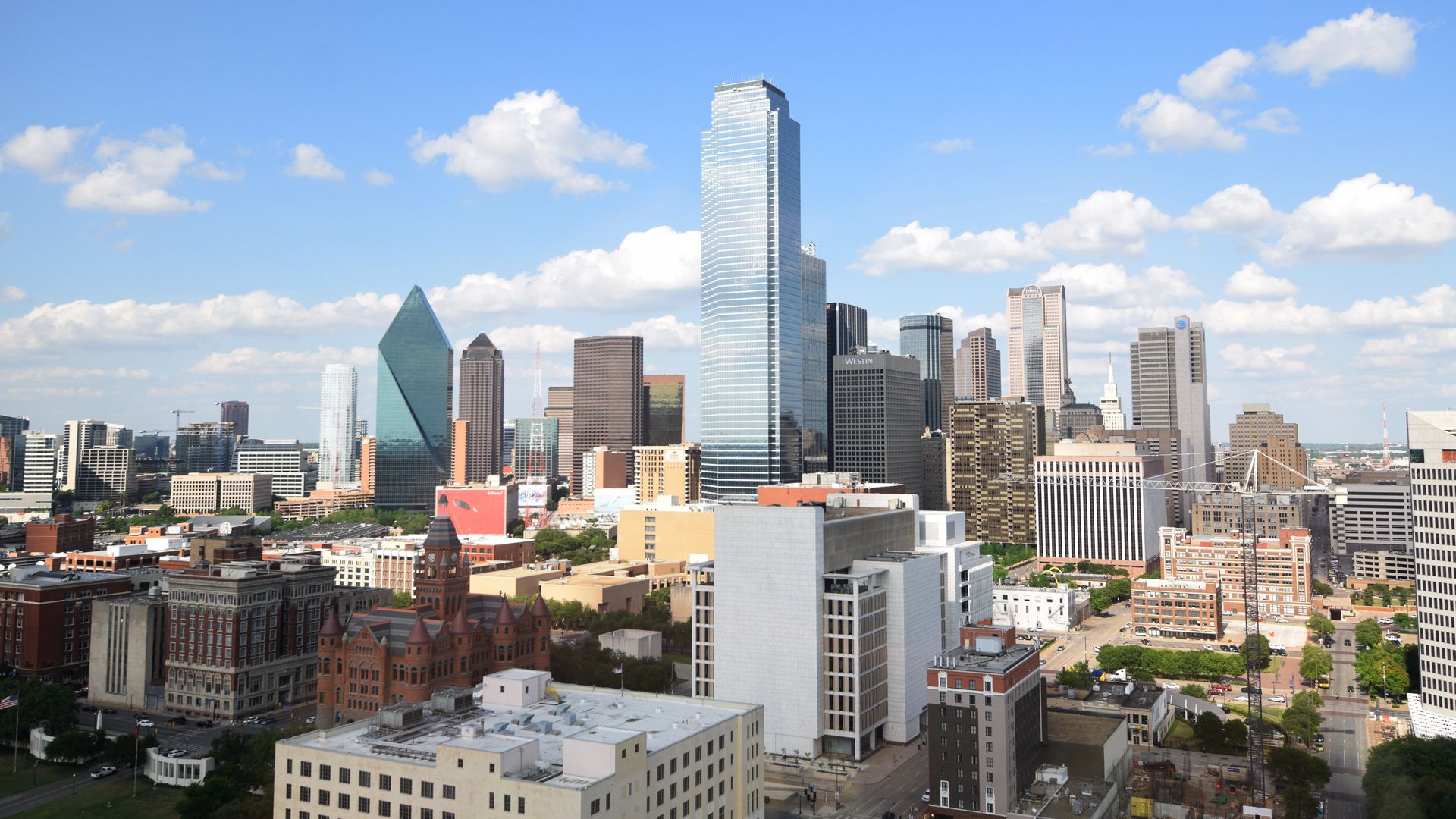 Commercial properties and skyline in Dallas County, Texas served by our roofing team