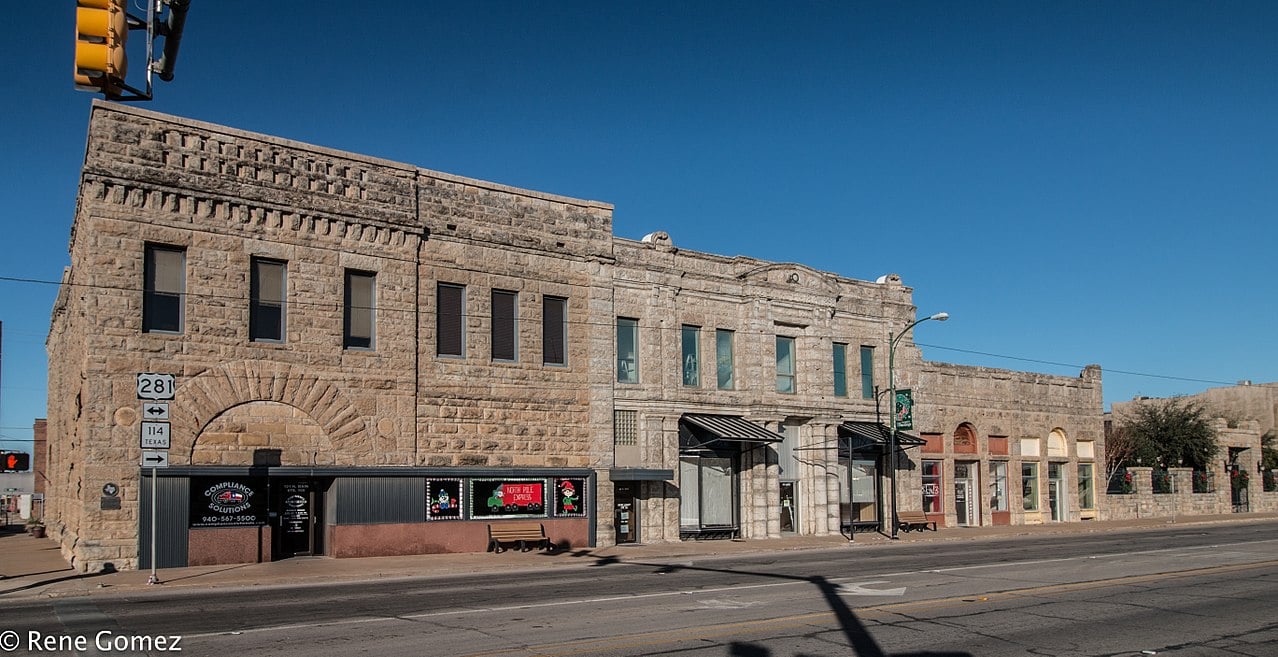 Commercial properties and skyline in Jack County, Texas served by our roofing team